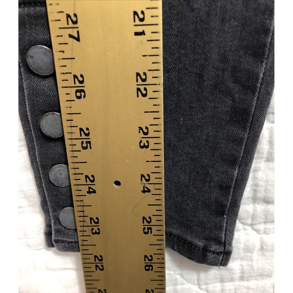 Loft Jeans Women's Size 27/4 Denim Faded Black Gray Modern Skinny Ankle Buttons - Picture 13 of 14